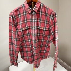 LUCKY BRAND LOS ANGELES RED/BLACK FLANNEL LOMNG SLEEV SHIRT MEN SIZE L